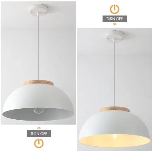 White Large Farmhouse Pendant Light 16